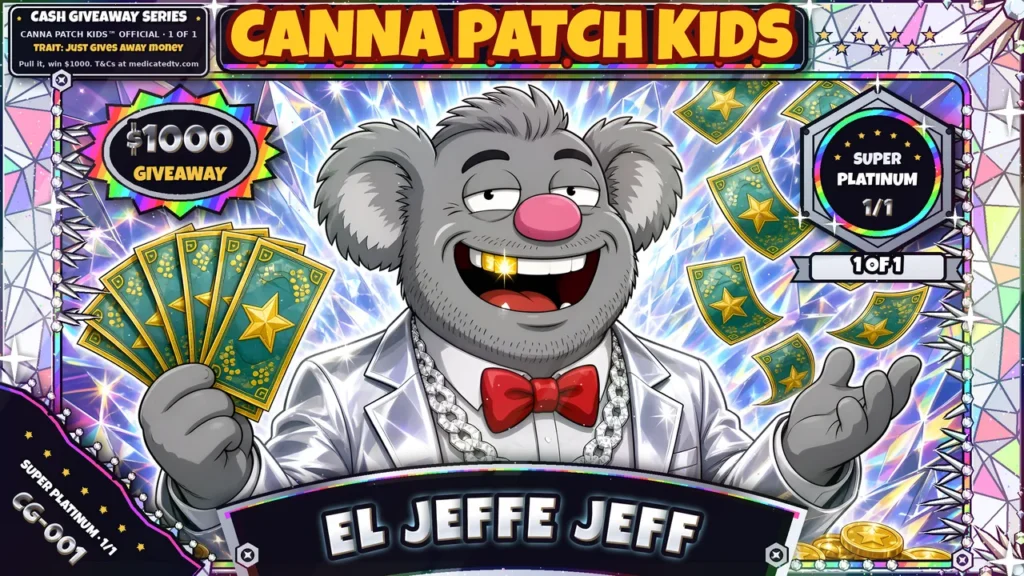 EL JEFFE JEFF — the $1,000 1-of-1 Canna Patch Kid card (CG-001)